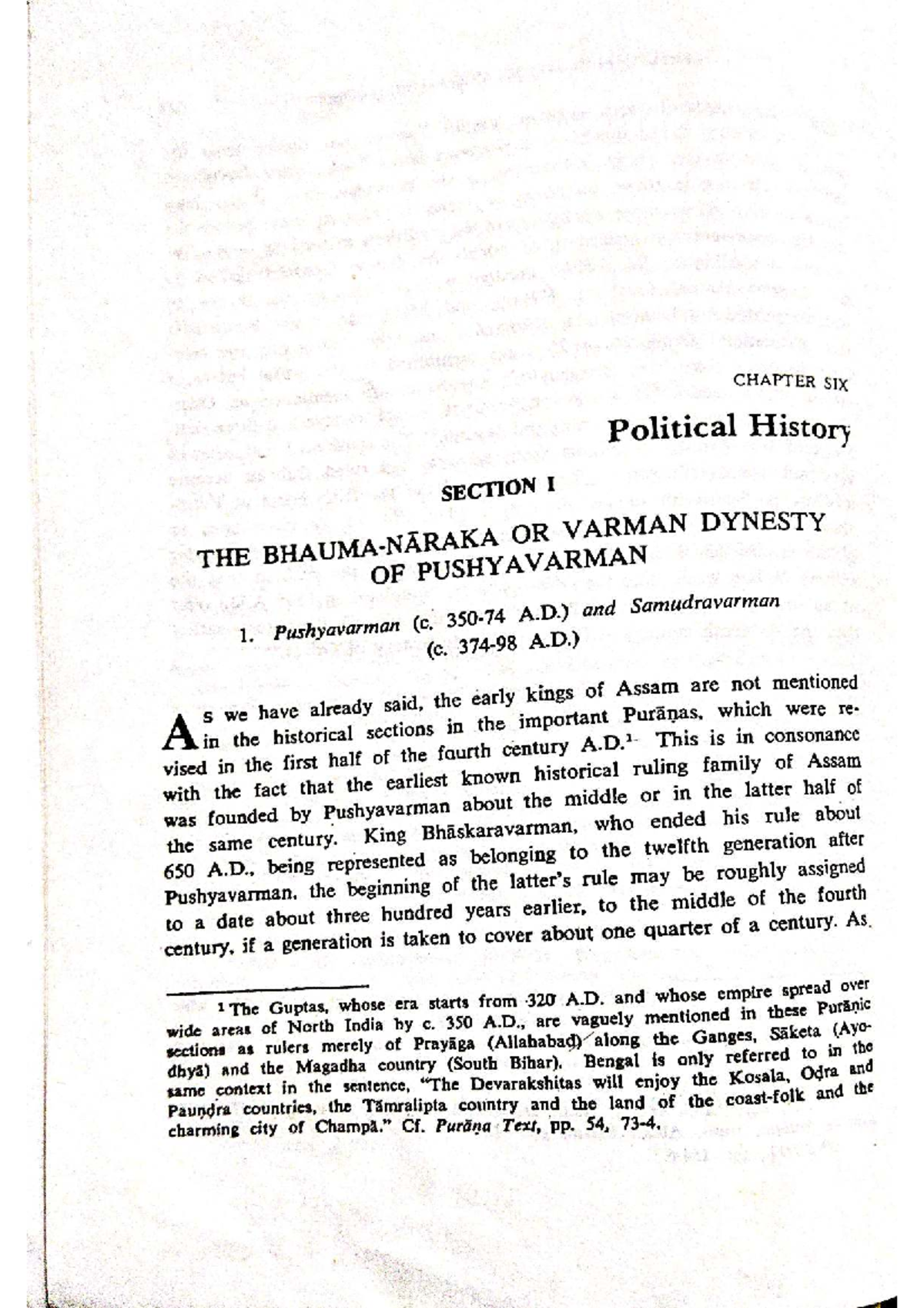 CHAPTER 6: Political History - The Varman Dynasty of Pushyavarman - Studocu
