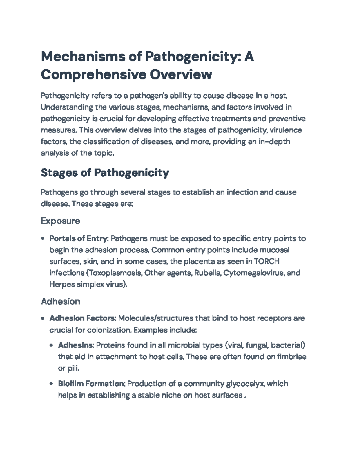 Comprehensive Overview of Pathogenic Mechanisms and Virulence Factors ...