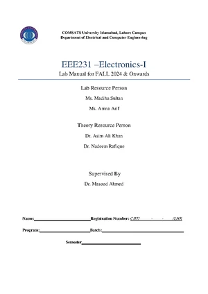 Lab 9: Common Base Amplifier Experiment for ELECTRONICS 1 - Studocu