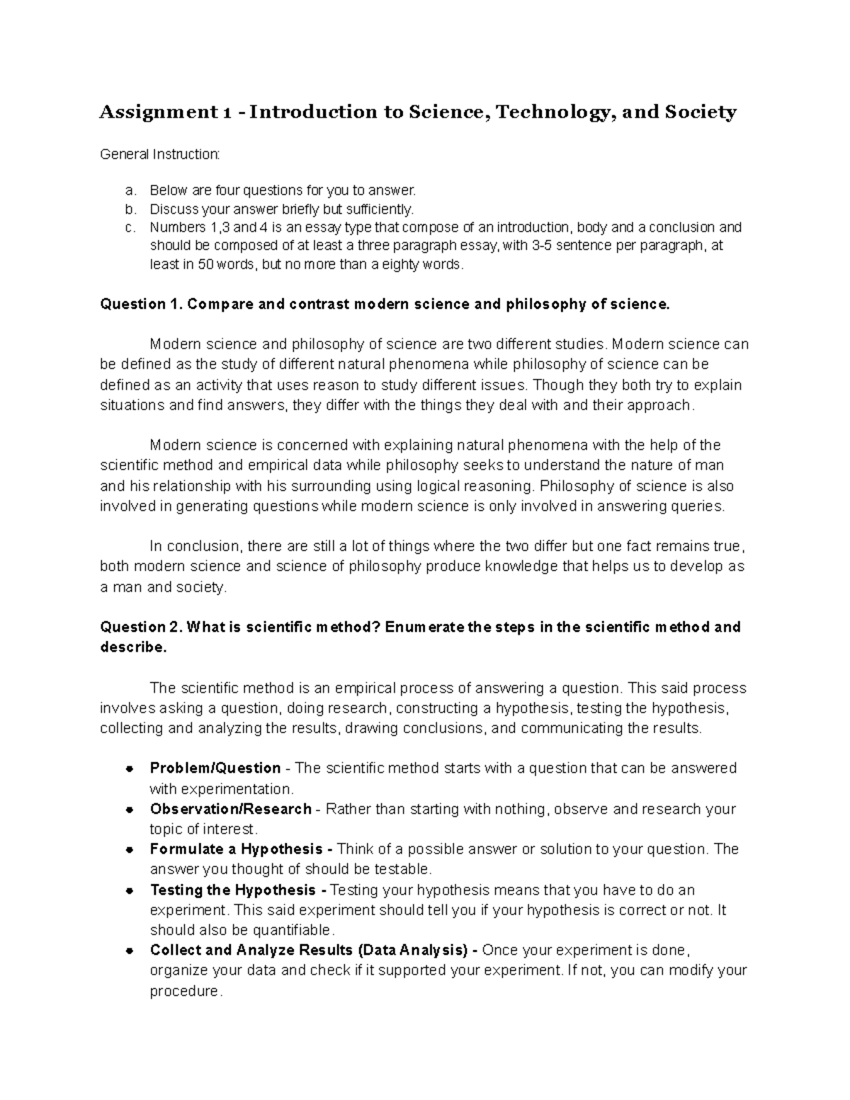 (STAS) Assignment 1 - Intro to Science, Tech & Society Essay Guide ...