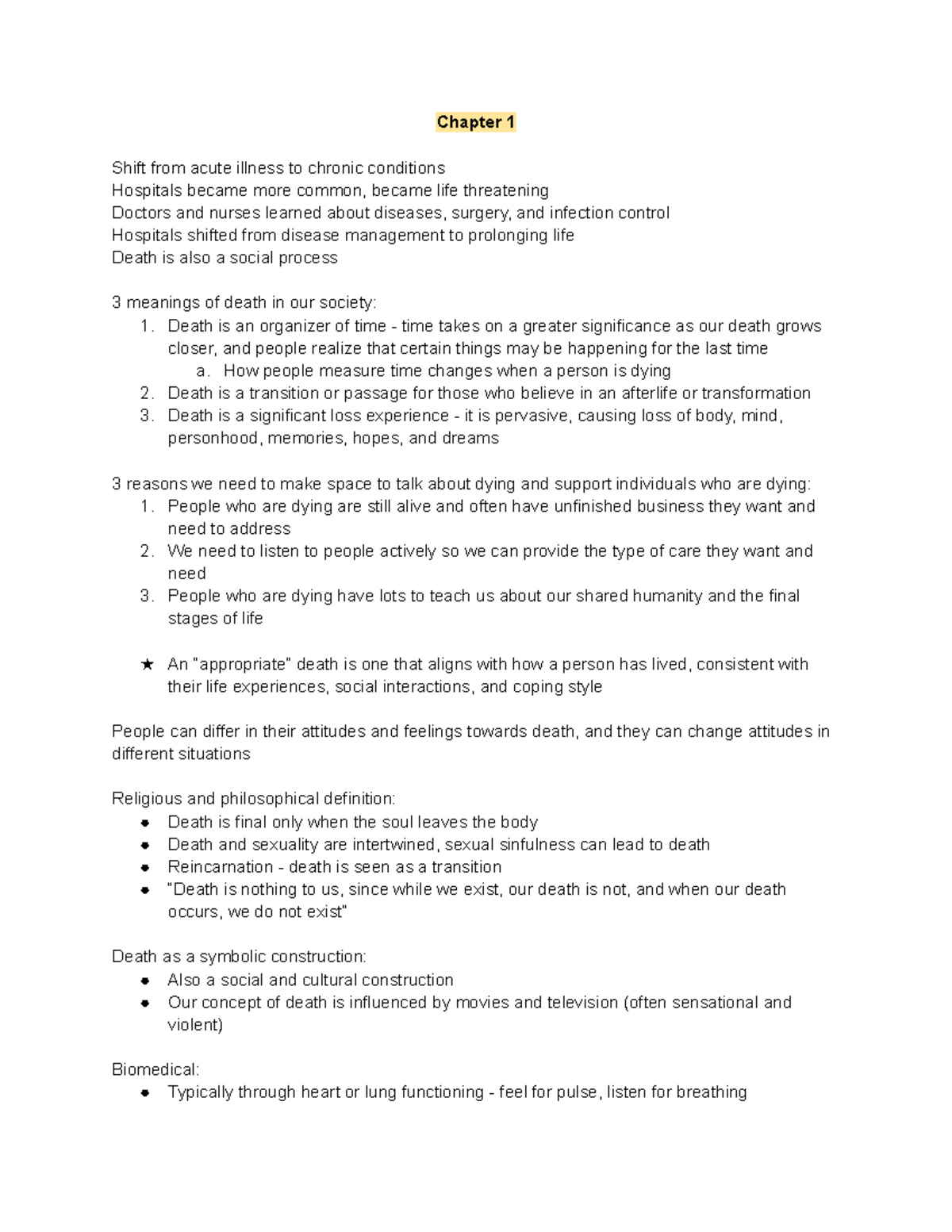 PSY3101 Chapter 1 & 3: Understanding Death and Dying Processes - Studocu