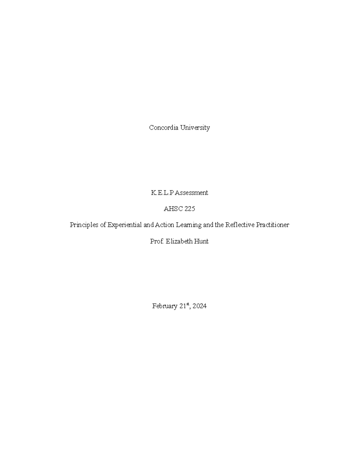 K.E.L.P Assessment Reflection on Learning Styles - AHSC 225 - Studocu