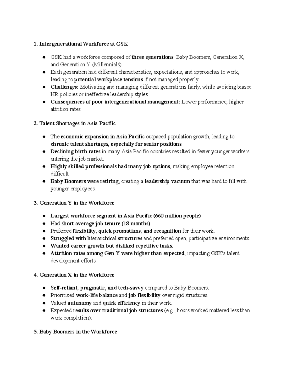 BUAD 301 GSK CASE WORK - Note from ECON 201 Lecture - Intergenerational ...