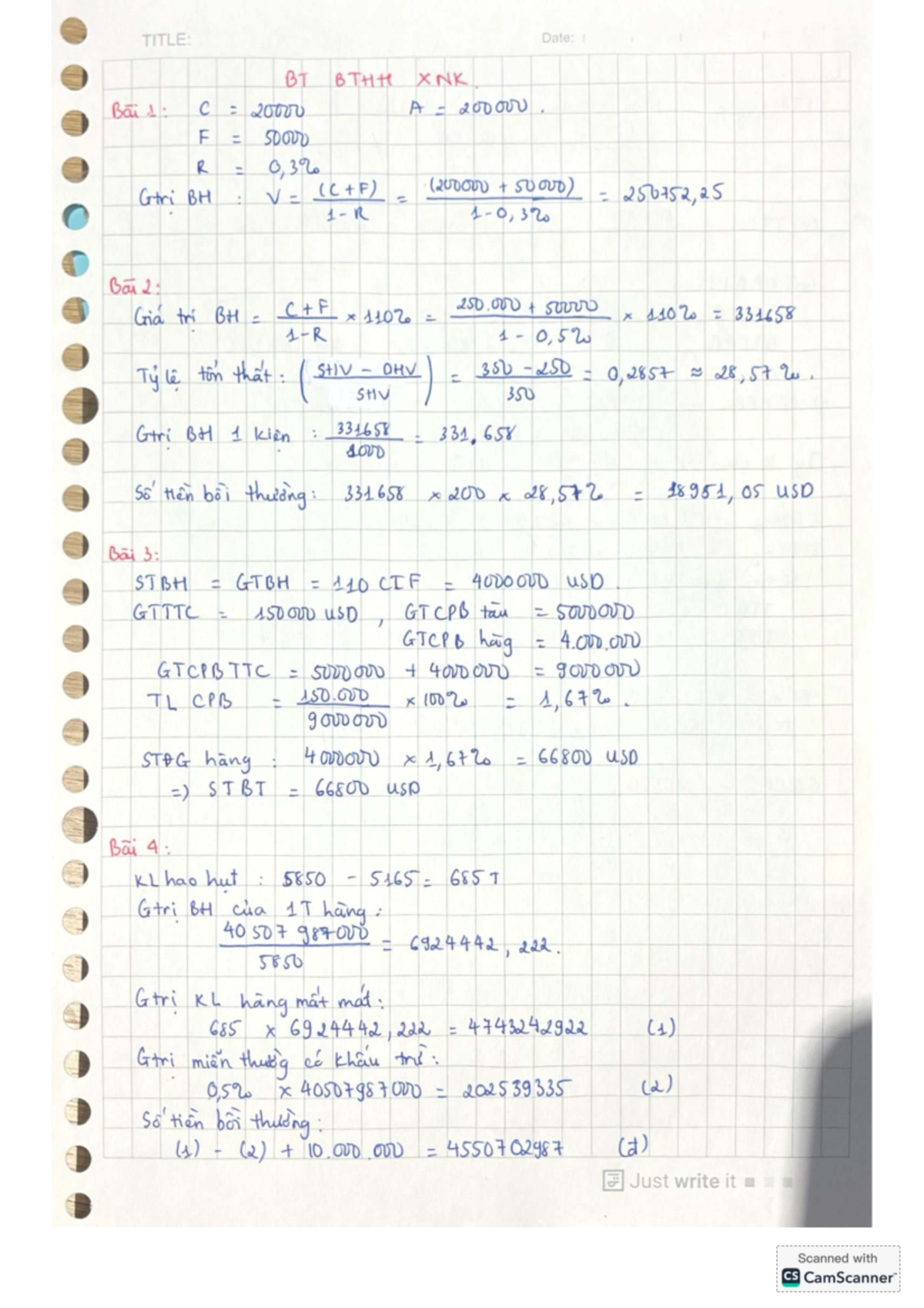 E2 Final Exam Notes: Insurance Calculations and Values - Studocu