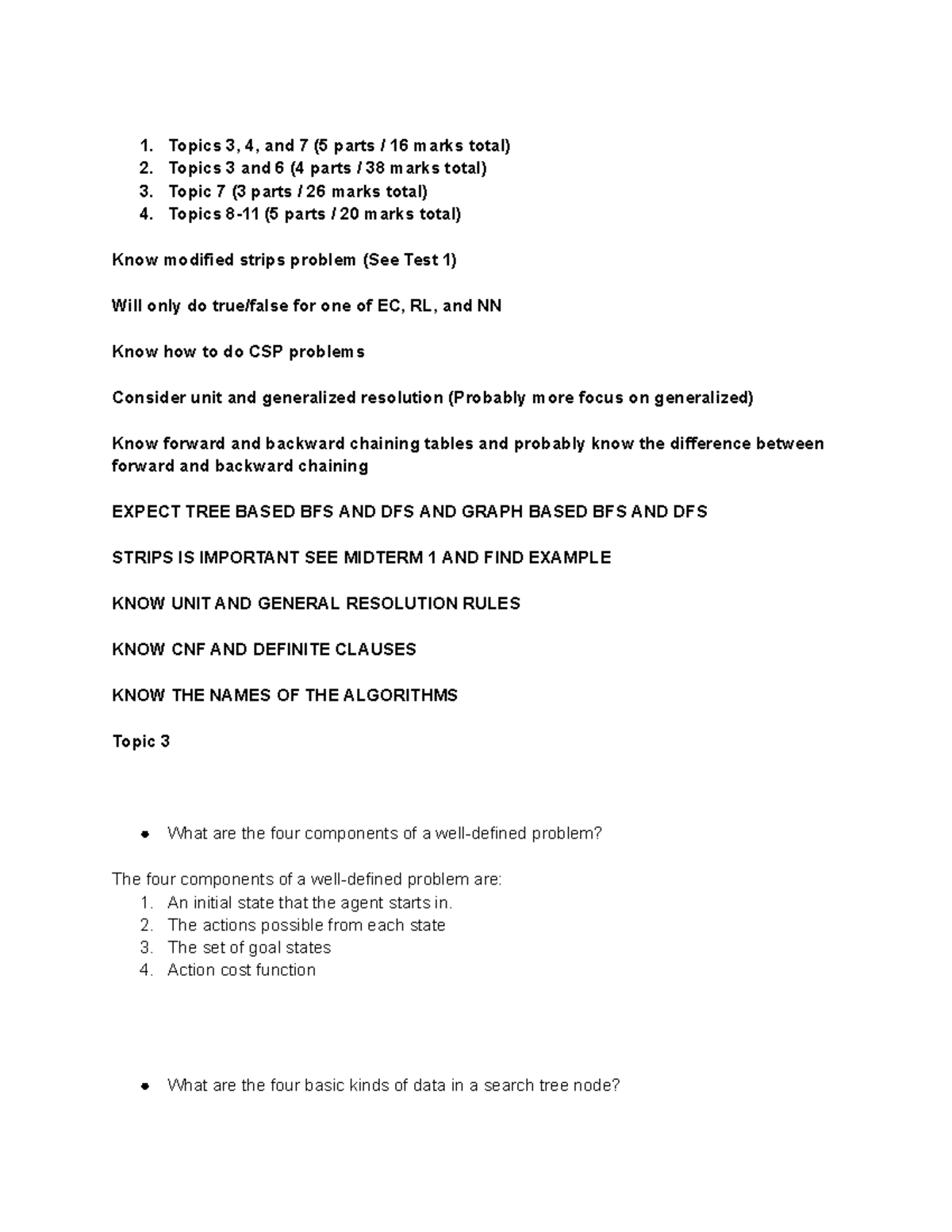 Comp 3200 Final Exam Notes: Topics 3, 4, 6, 7 Insights - Studocu
