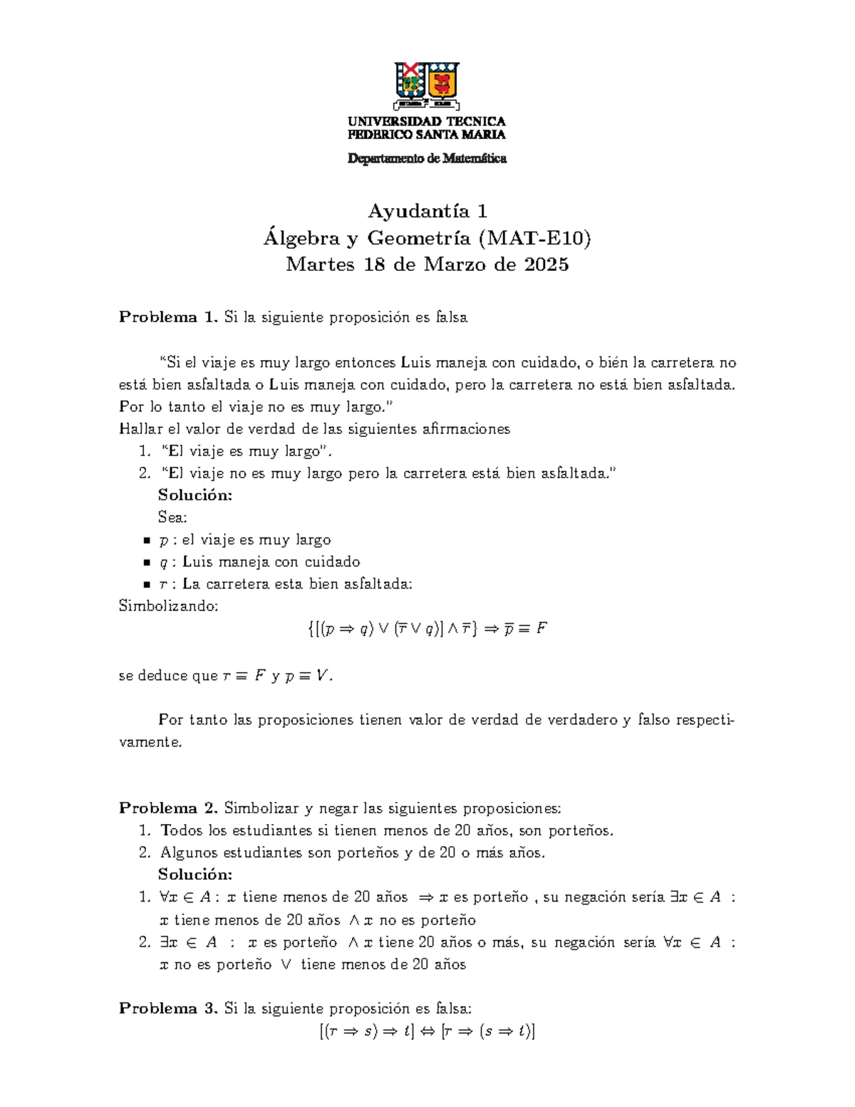 Ayudantía 2 de álgebra y geometría (MAT-E10) - Problemas y soluciones ...