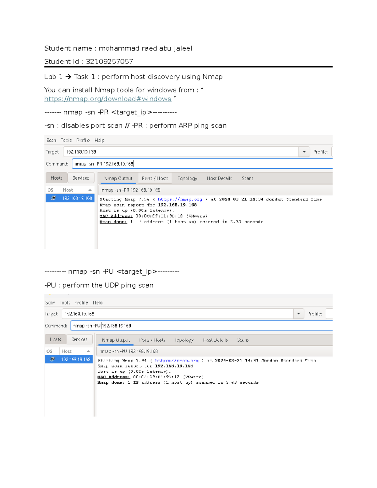 Lab 2 Solutions: Host & Port Discovery Techniques using Nmap & Tools ...