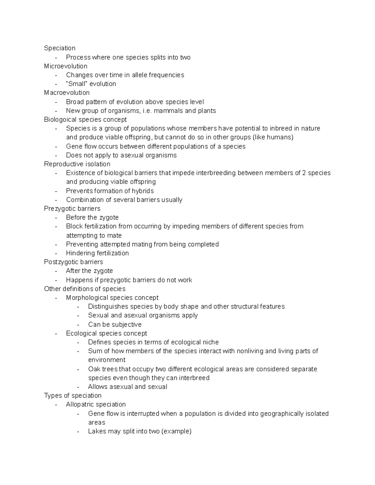 Campbell chapter 24 Origin of species - Speciation - Process where one ...