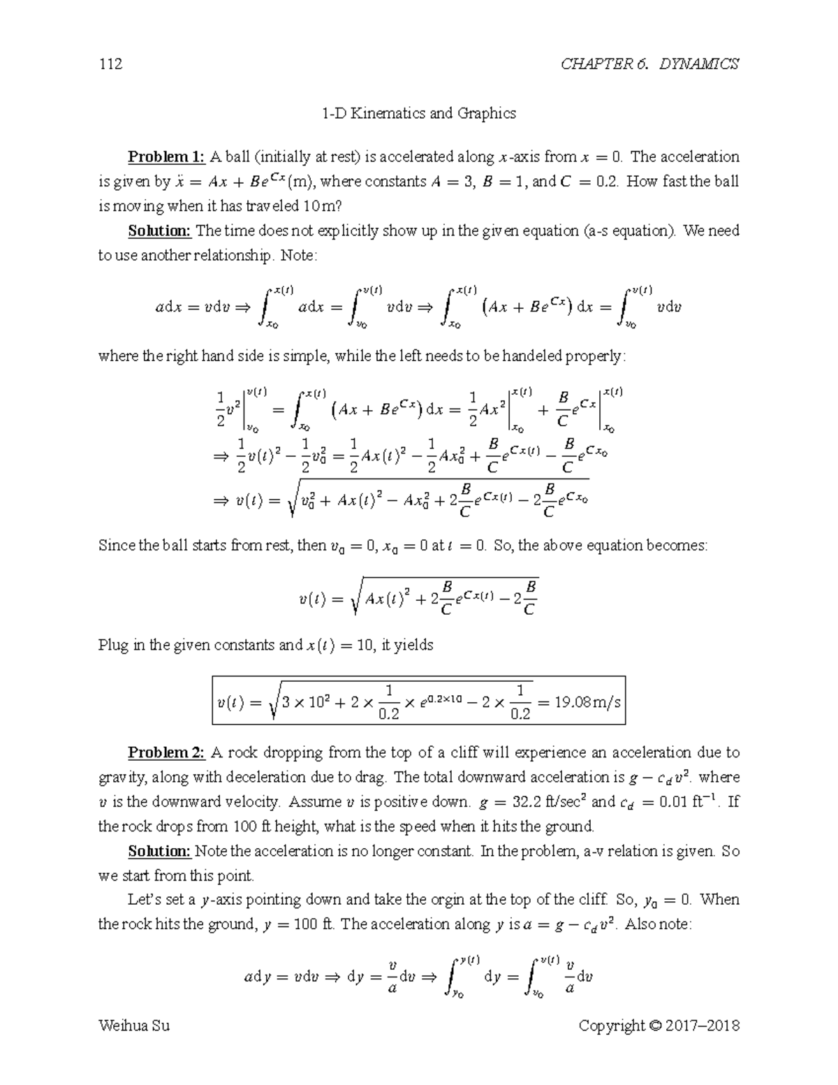 HW 2 - Dr. Su's Kinematics Problem Solutions - Studocu