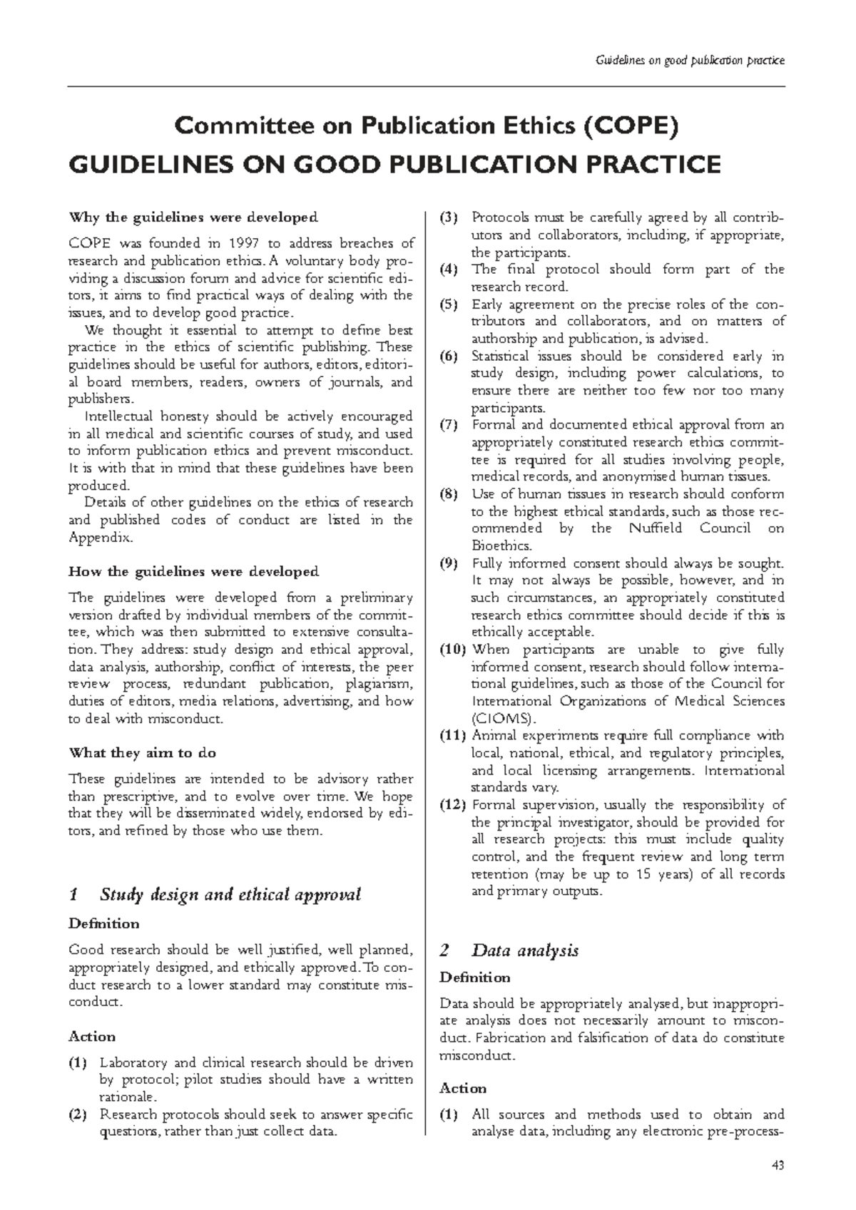 Guidelines on Good Publication Practice: COPE Recommendations - Studocu