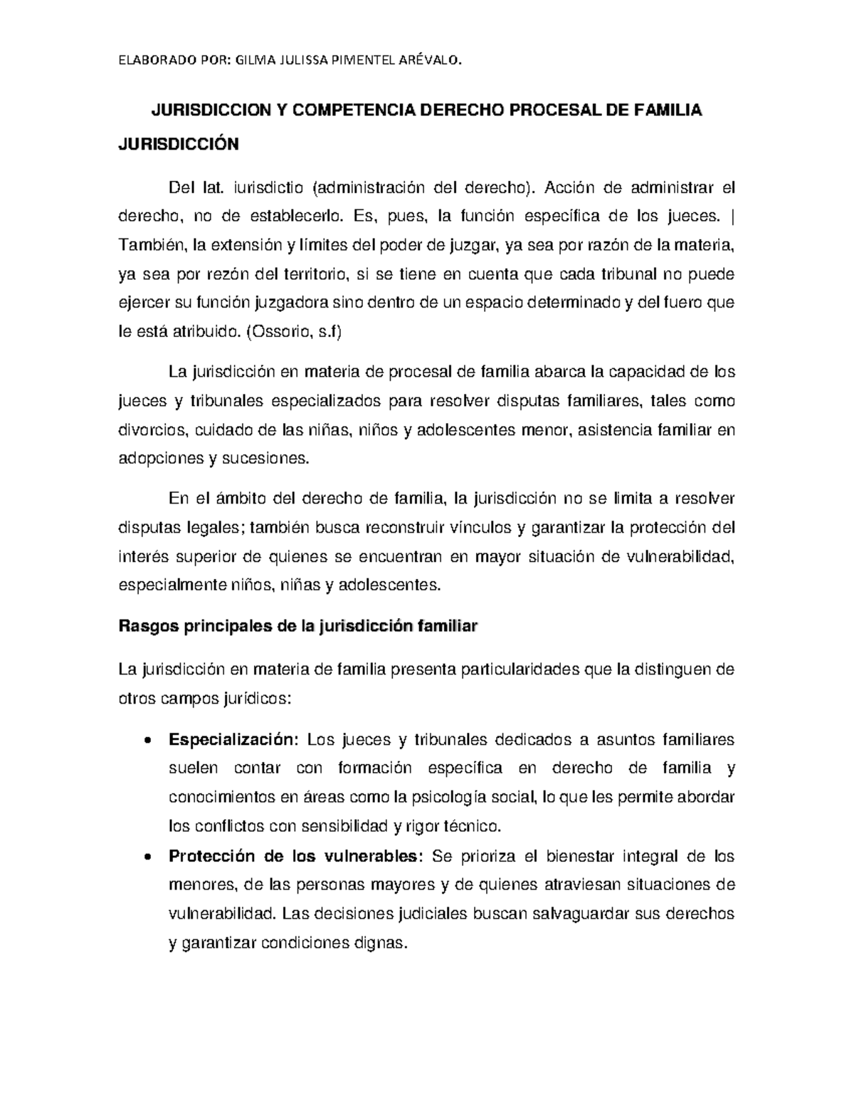 Tarea 2: Jurisdicción y Competencia en Derecho Procesal de Familia - Document Preview