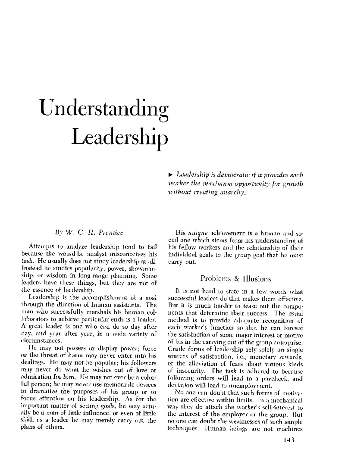 M1 - Understanding leadership.pdf - Understanding Leadership Leadership ...