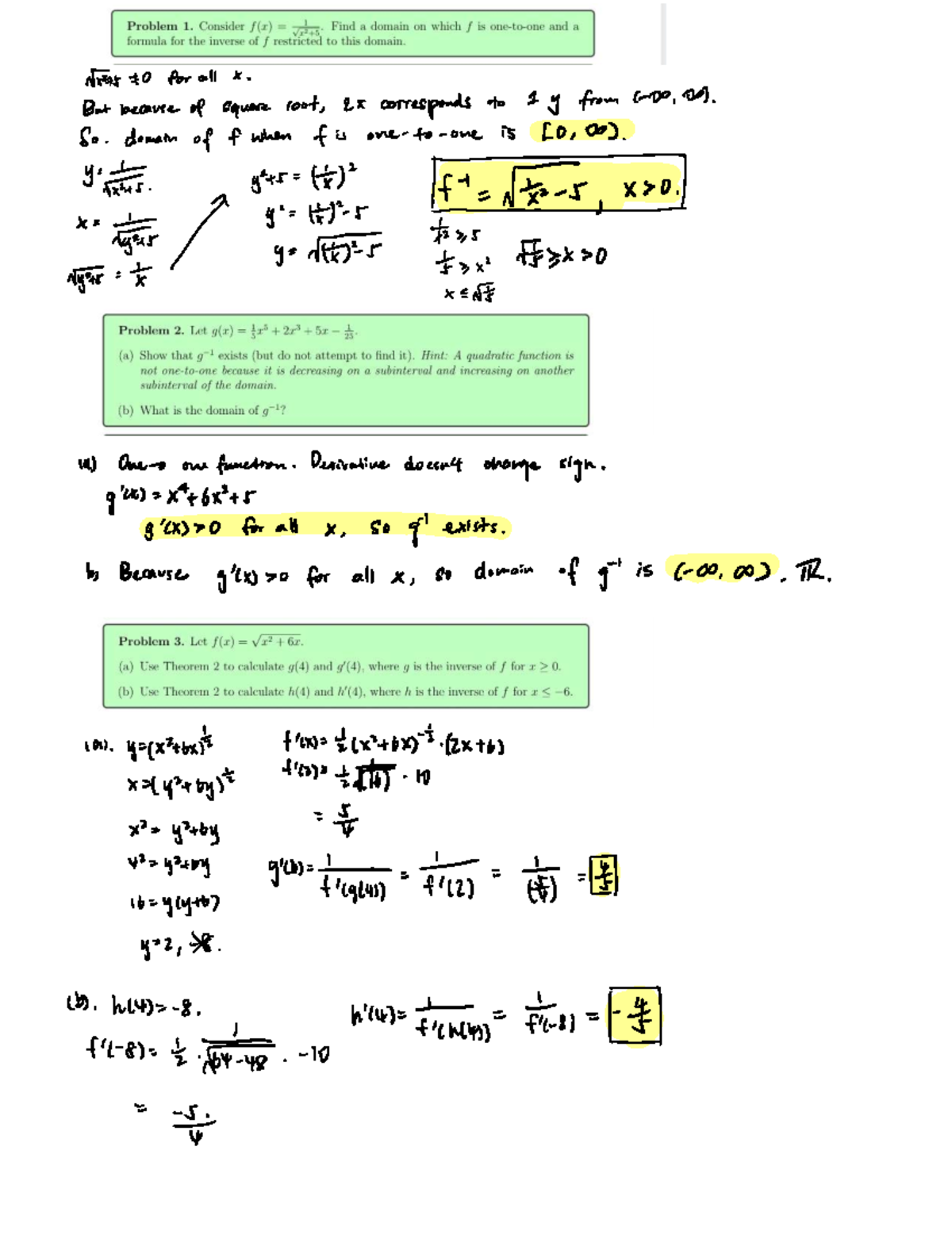HW2 - Analysis of Functions and Their Domains in Calculus - Studocu