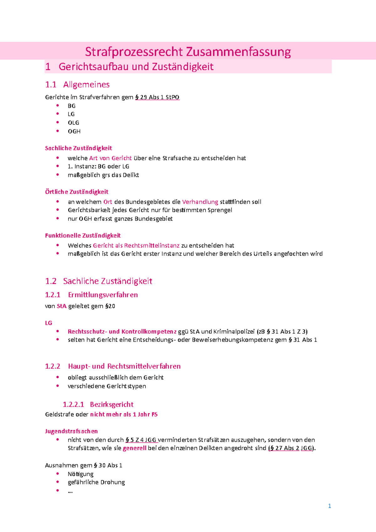 Strafprozeßordnung / § 209A Besondere Funktionelle Zuständigkeiten – DPKW