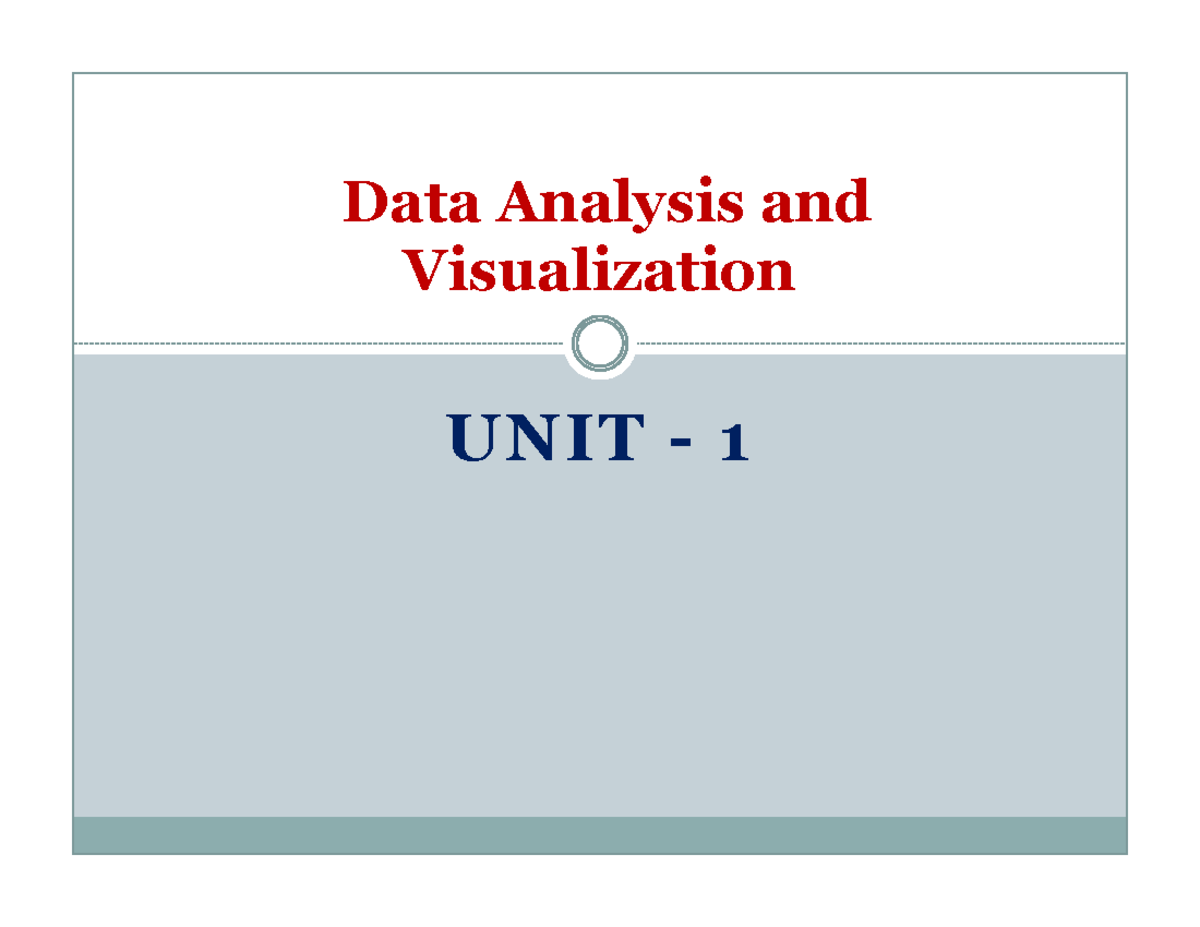 DAV-Unit 1: Probability Concepts & Statistical Distributions Notes ...