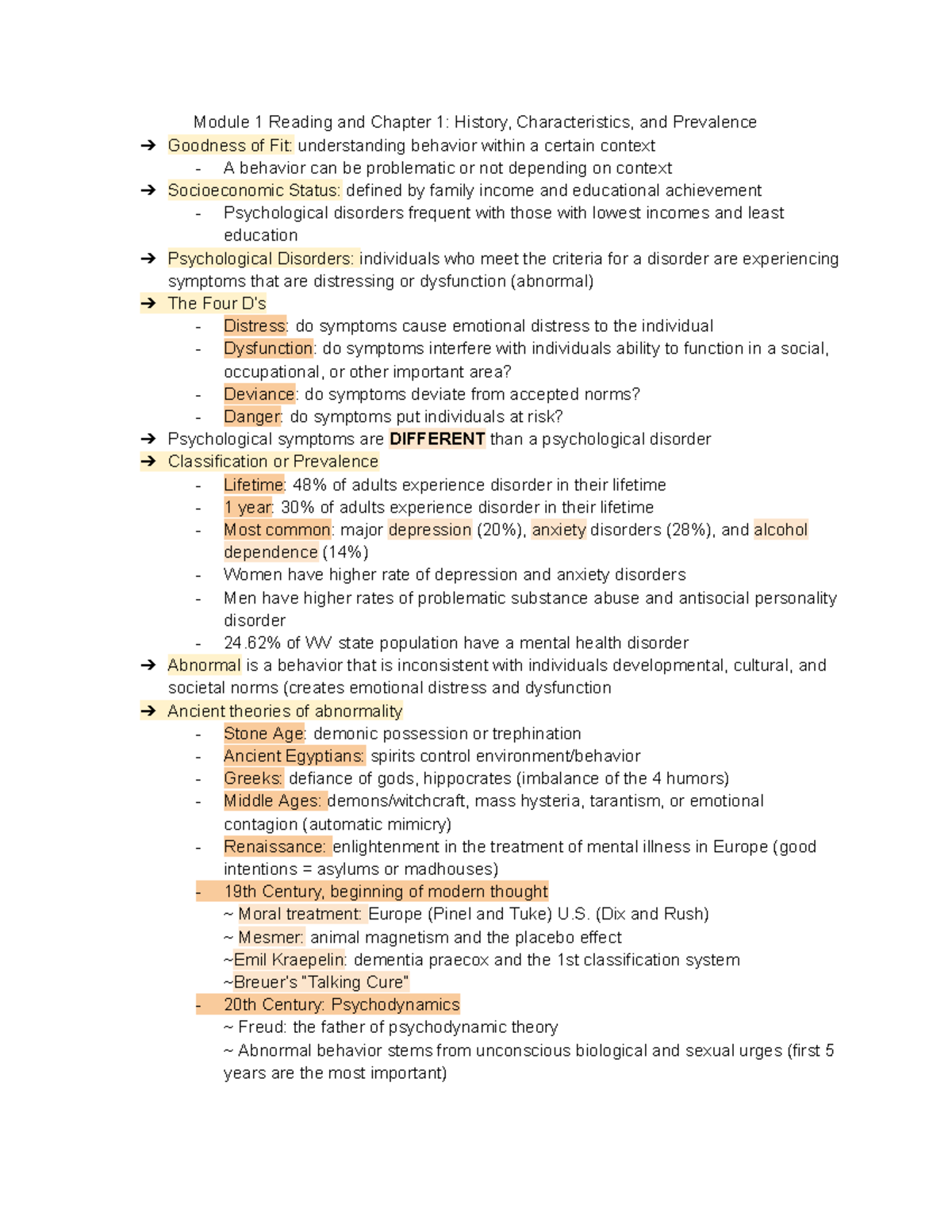 Psych 281: Abnormal Psychology Concepts & Historical Overview - Studocu