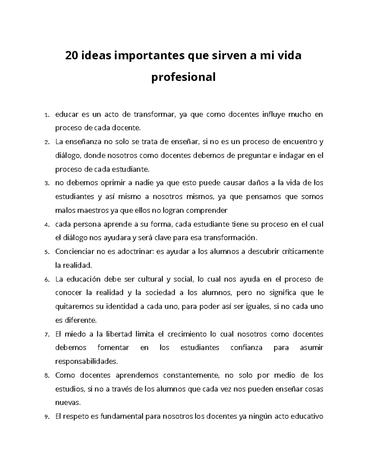20 Ideas Clave para Transformar la Educación Profesional - Studocu