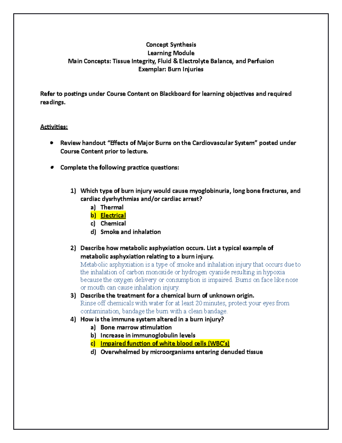 NUR 302: Comprehensive Review of Burn Injuries and Nursing Care - Studocu