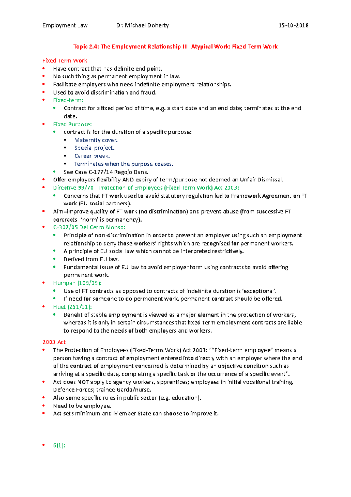 Lecture 7 - Employment Relationship III: Exploring Fixed-Term Work ...