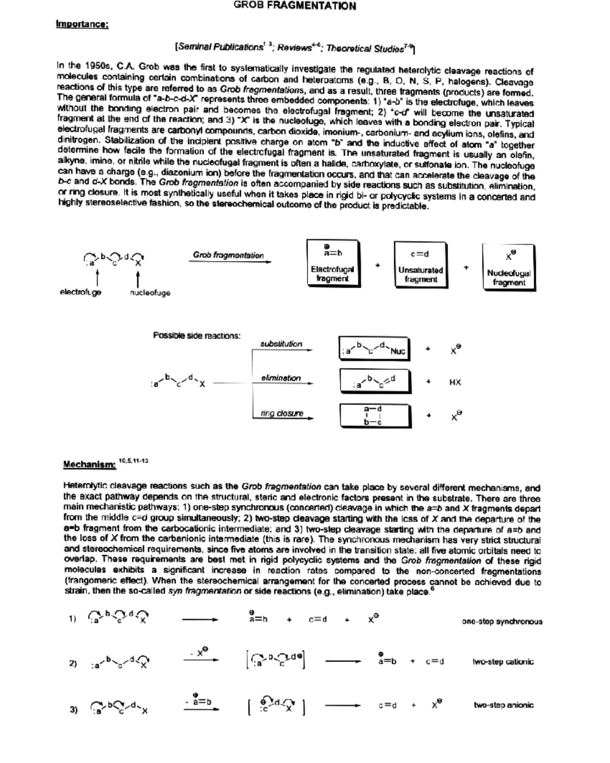 GRO-532: In-depth Study on Grob Fragmentation Mechanisms and ...