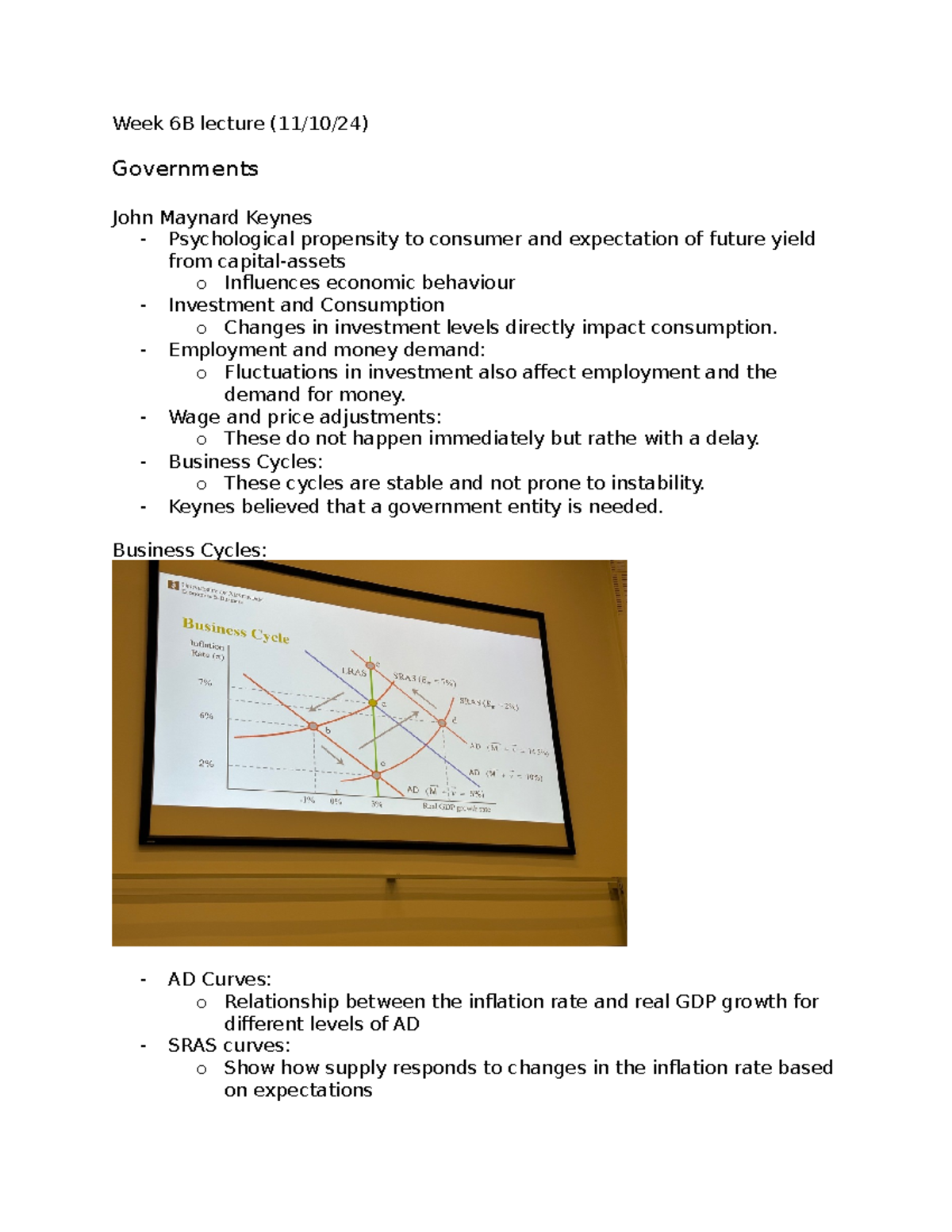 Week 6B Lecture Notes: Keynesian Economics & Consumer Behavior ...