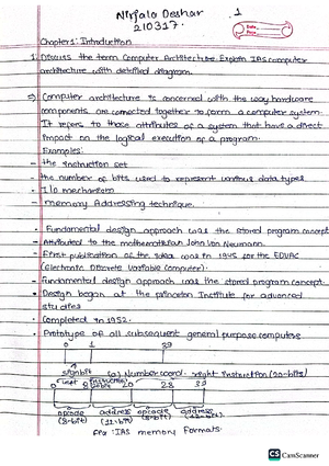 Computer Architechture PU late - Chapter Introduction Computer ...