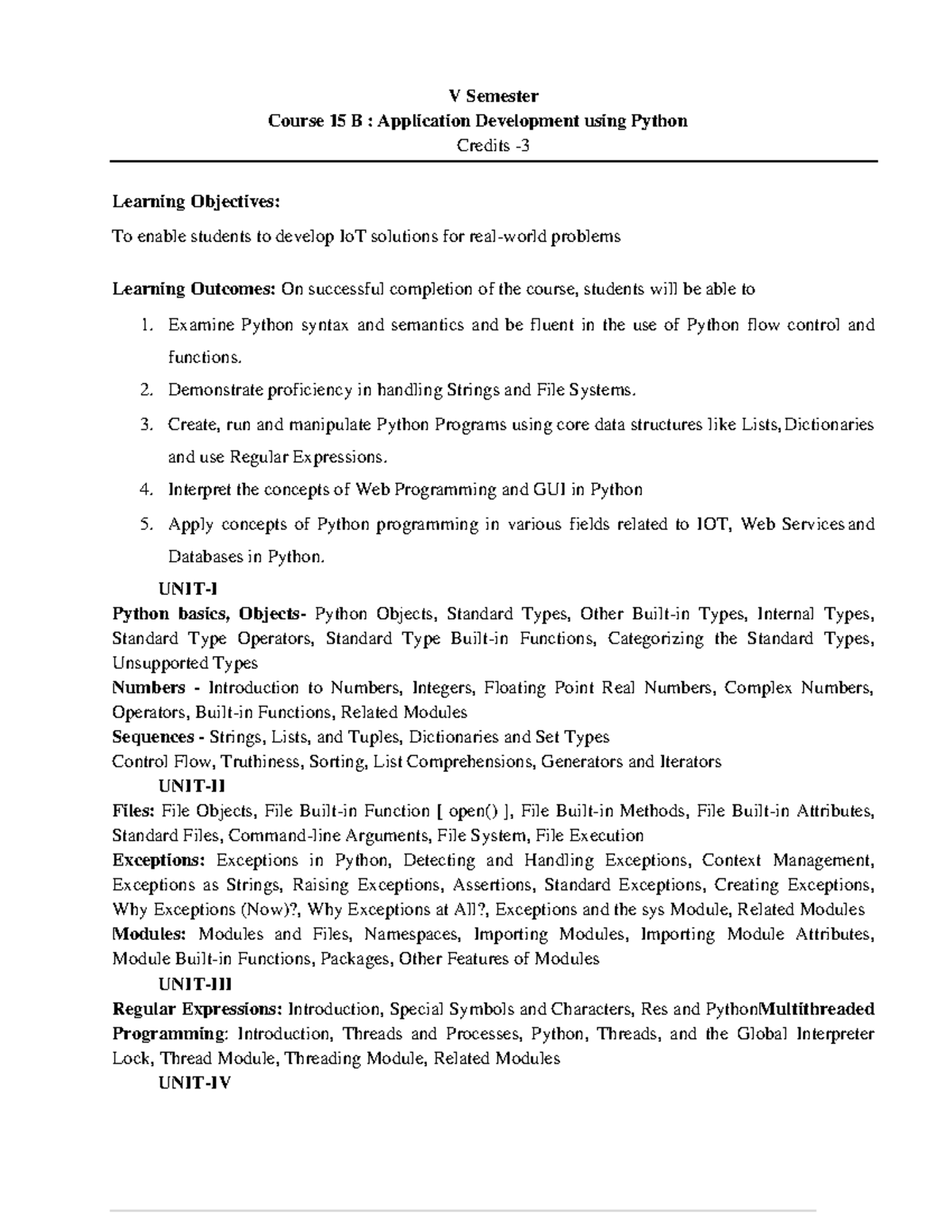 AU CS 15B: Application Development Using Python Syllabus - Studocu