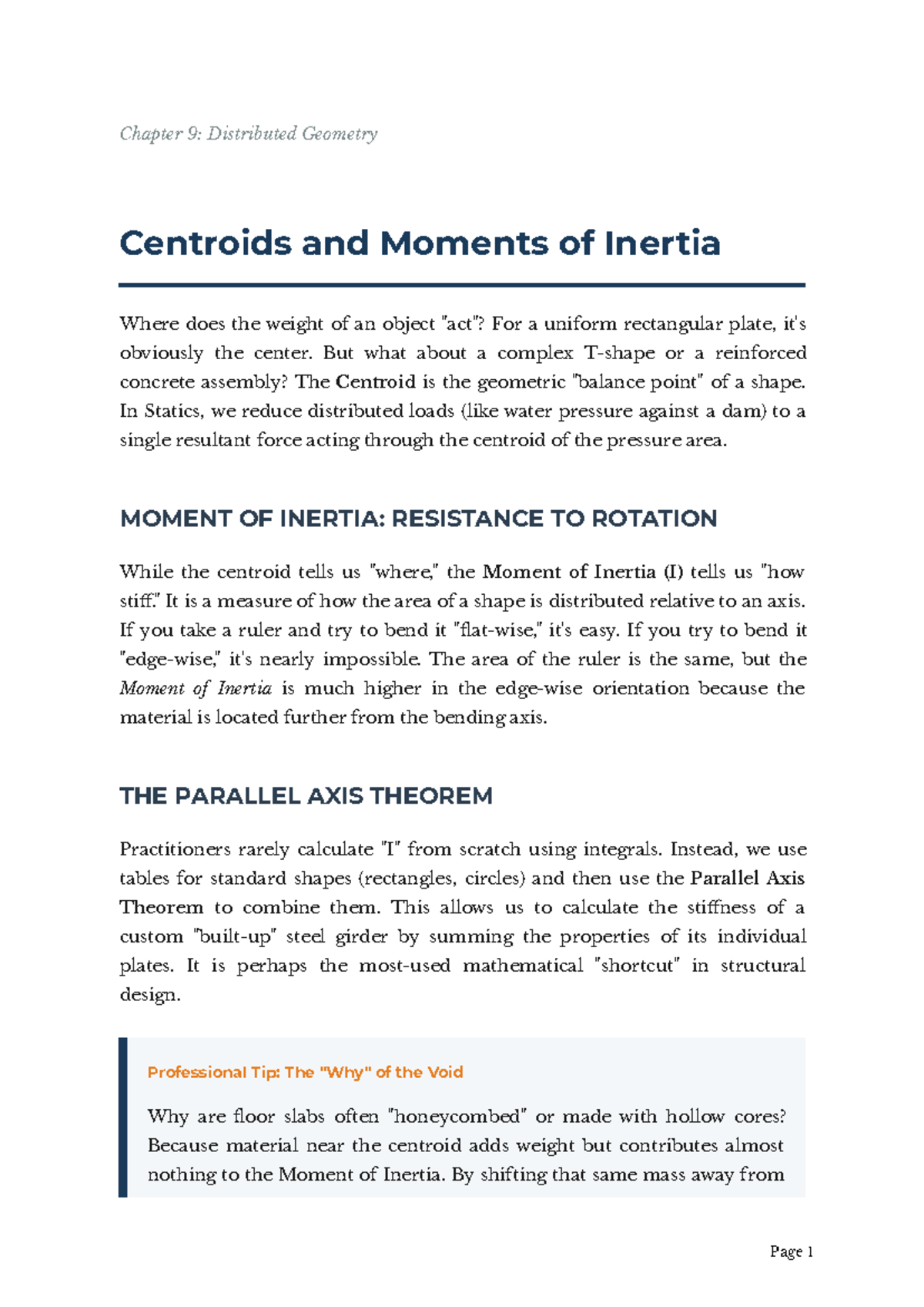Mechanics Chapter 9: Centroids & Moments of Inertia Explained - Studocu