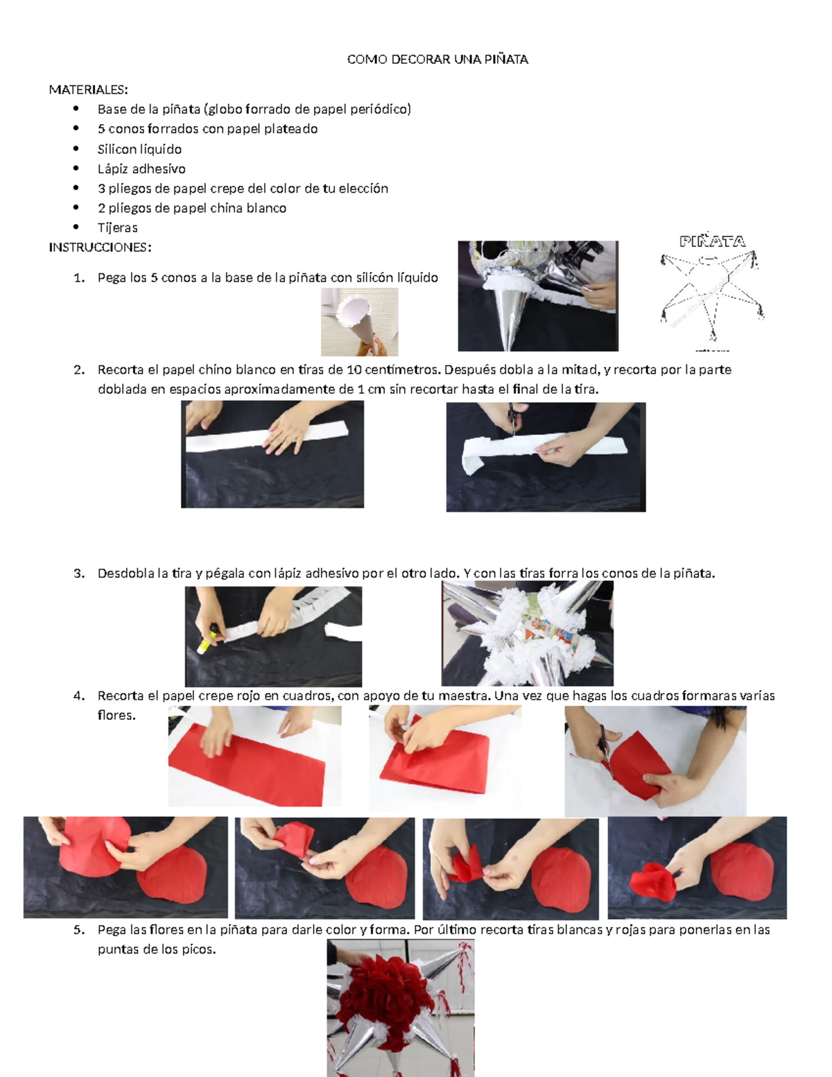 Cómo Decorar una Piñata: Instrucciones y Materiales - Studocu