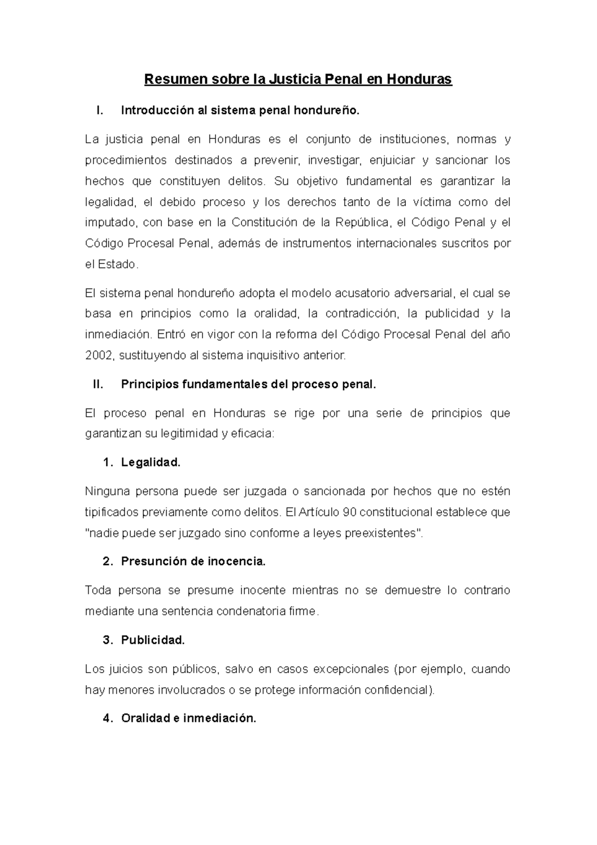 Resumen de la Justicia Penal en Honduras: Desafíos y Principios Clave ...