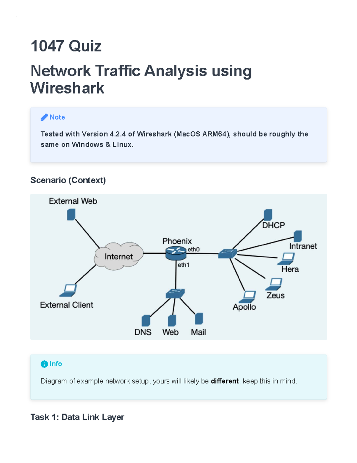 1047 Quiz - Network Traffic Analysis with Wireshark Guide - Studocu
