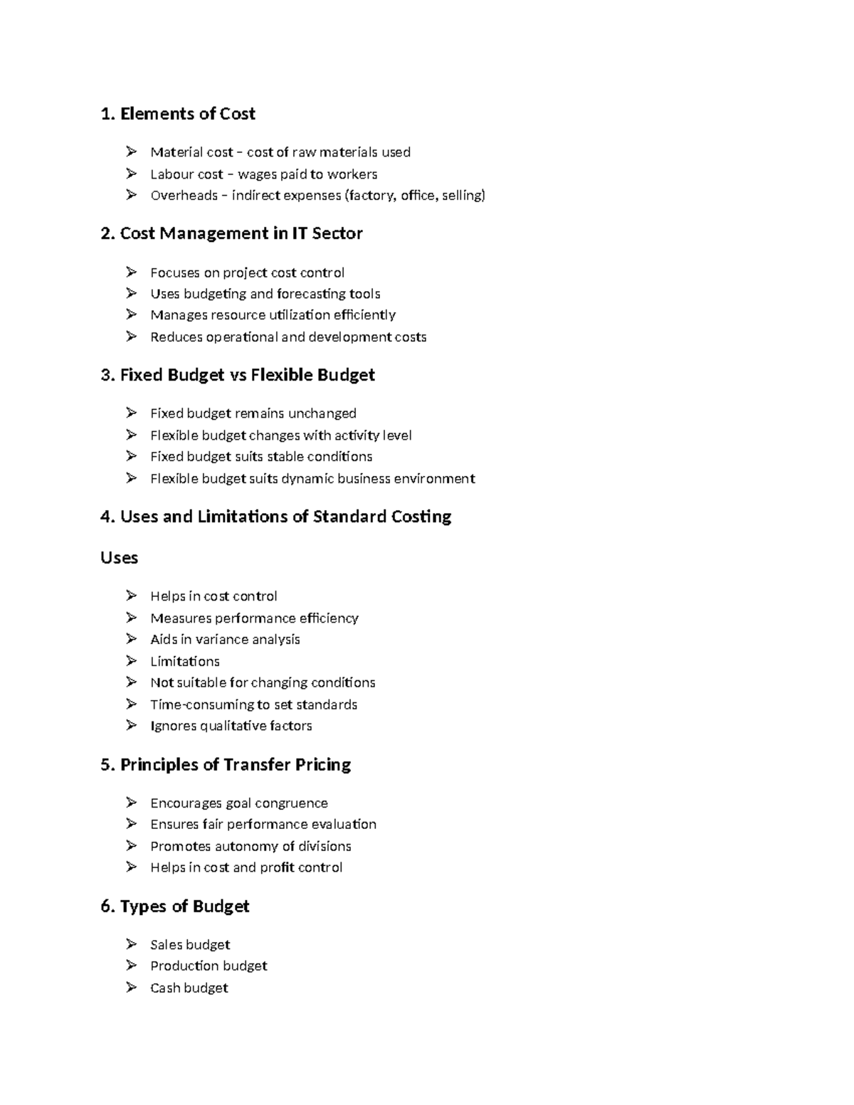 Cost Accounting Theory Notes (ACCT 101) - Studocu