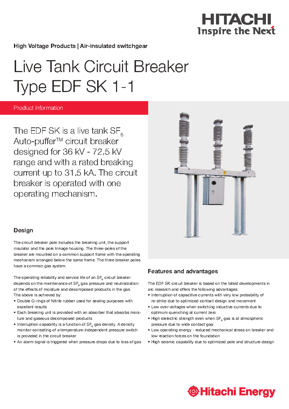 LTB EDF SK1-1 36-72 - Live Tank Circuit Breaker Overview - Studocu