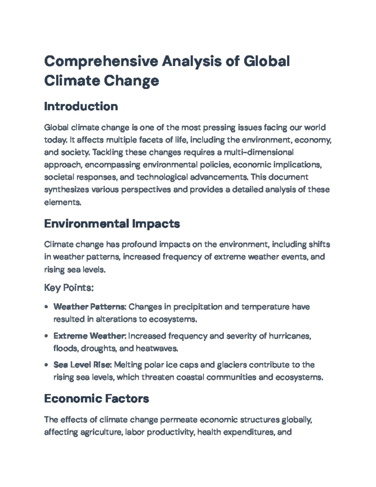 Comprehensive Analysis of Global Climate Change Impacts and Solutions ...