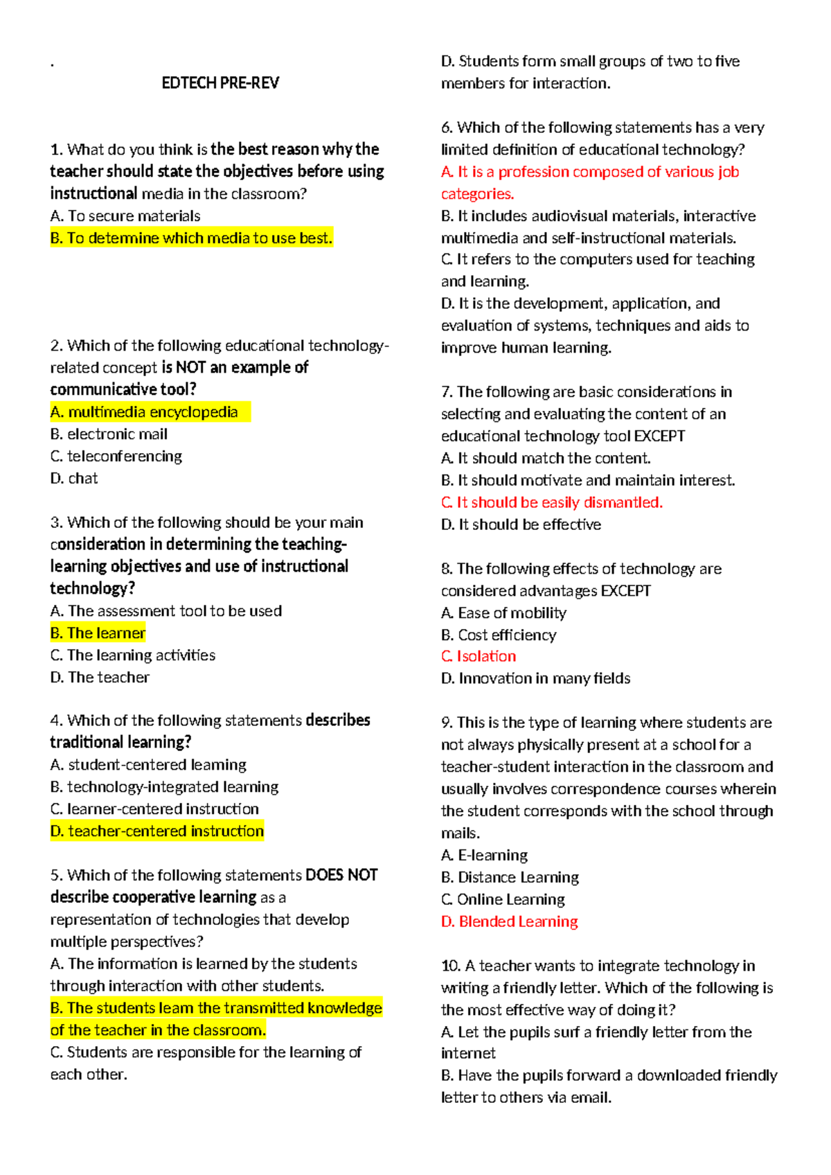 EDTECH-150-Preliminary Questions for Educational Technology Course ...