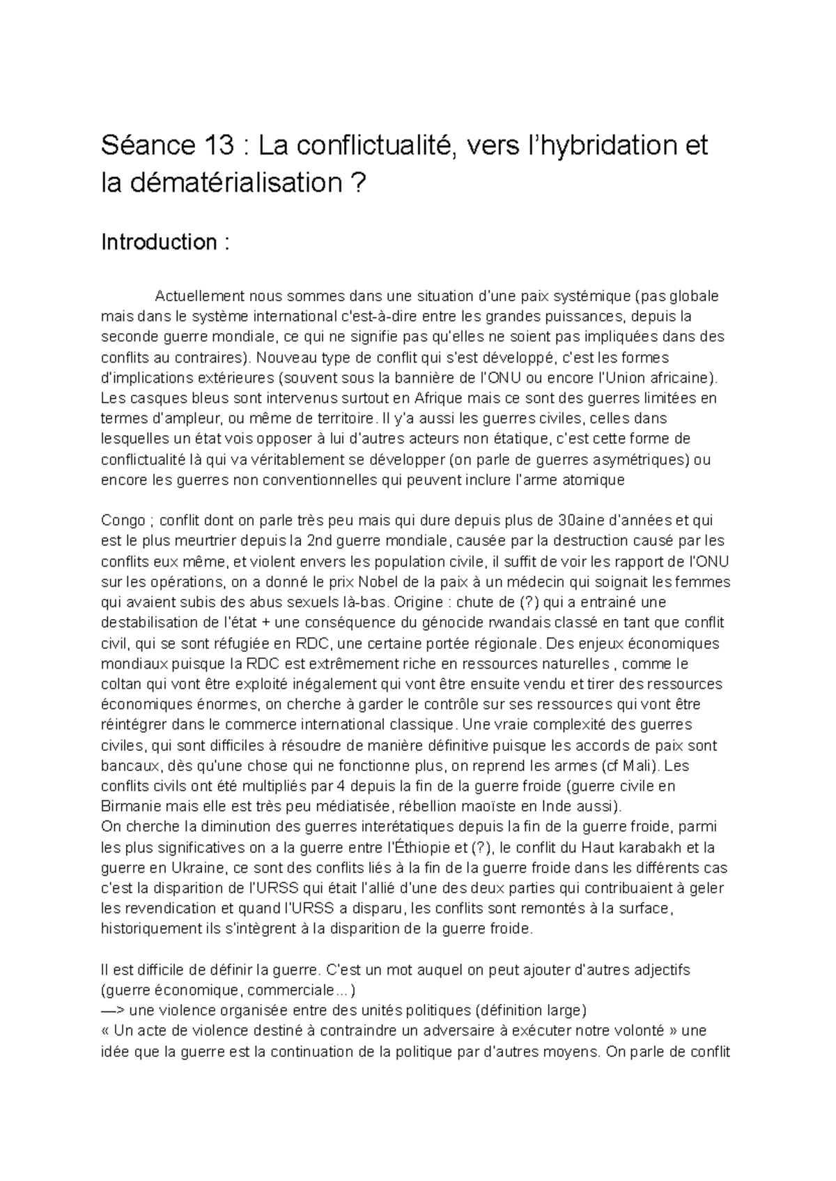 S2 - Séance 3 RI : La conflictualité et la dématérialisation des ...