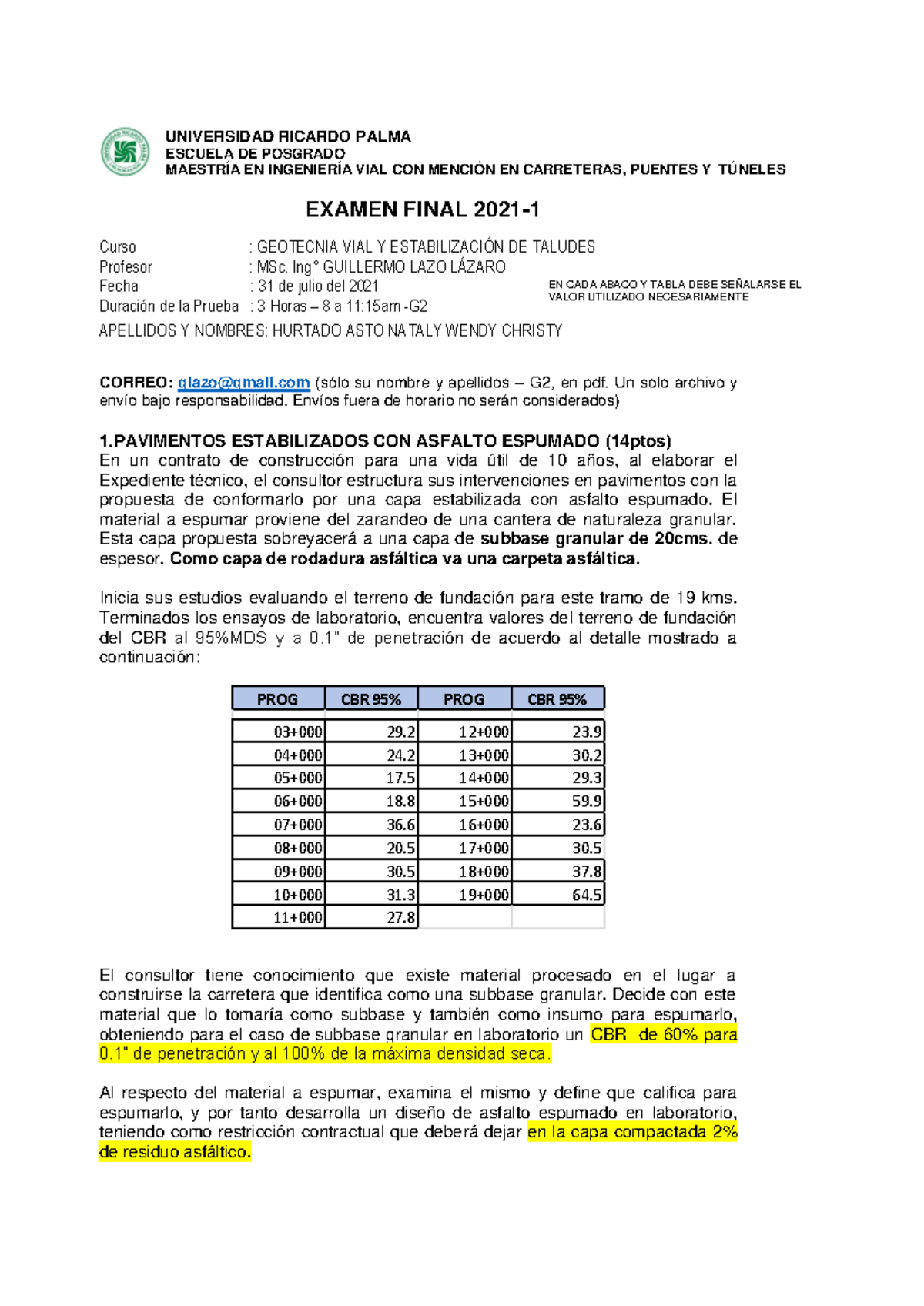 Examen Final GEOTECNIA VIAL Y ESTABILIZACIÓN DE TALUDES 2021 - Document Preview
