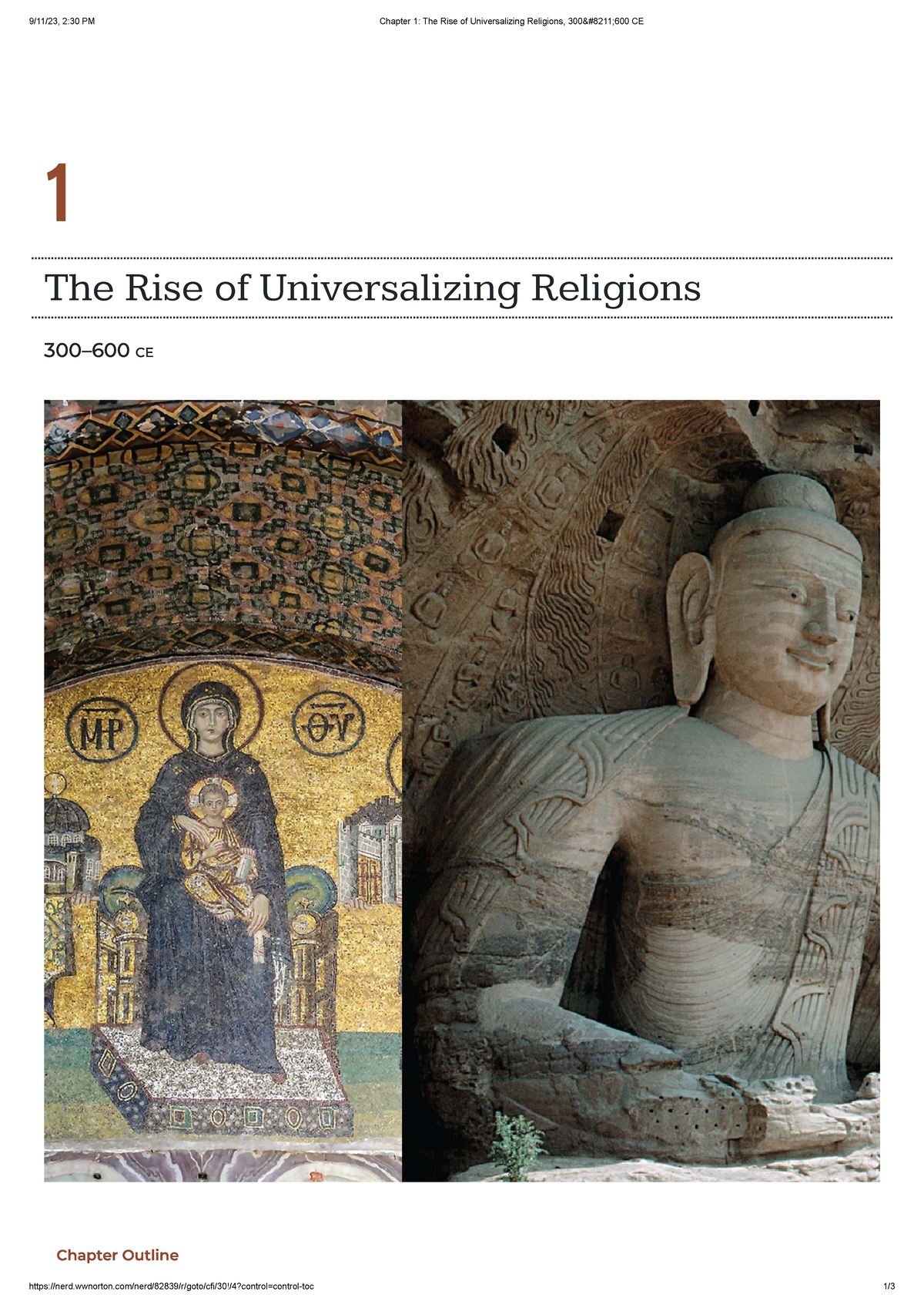 Chapter 1: The Rise of Universalizing Religions (300-600 CE) - Key ...