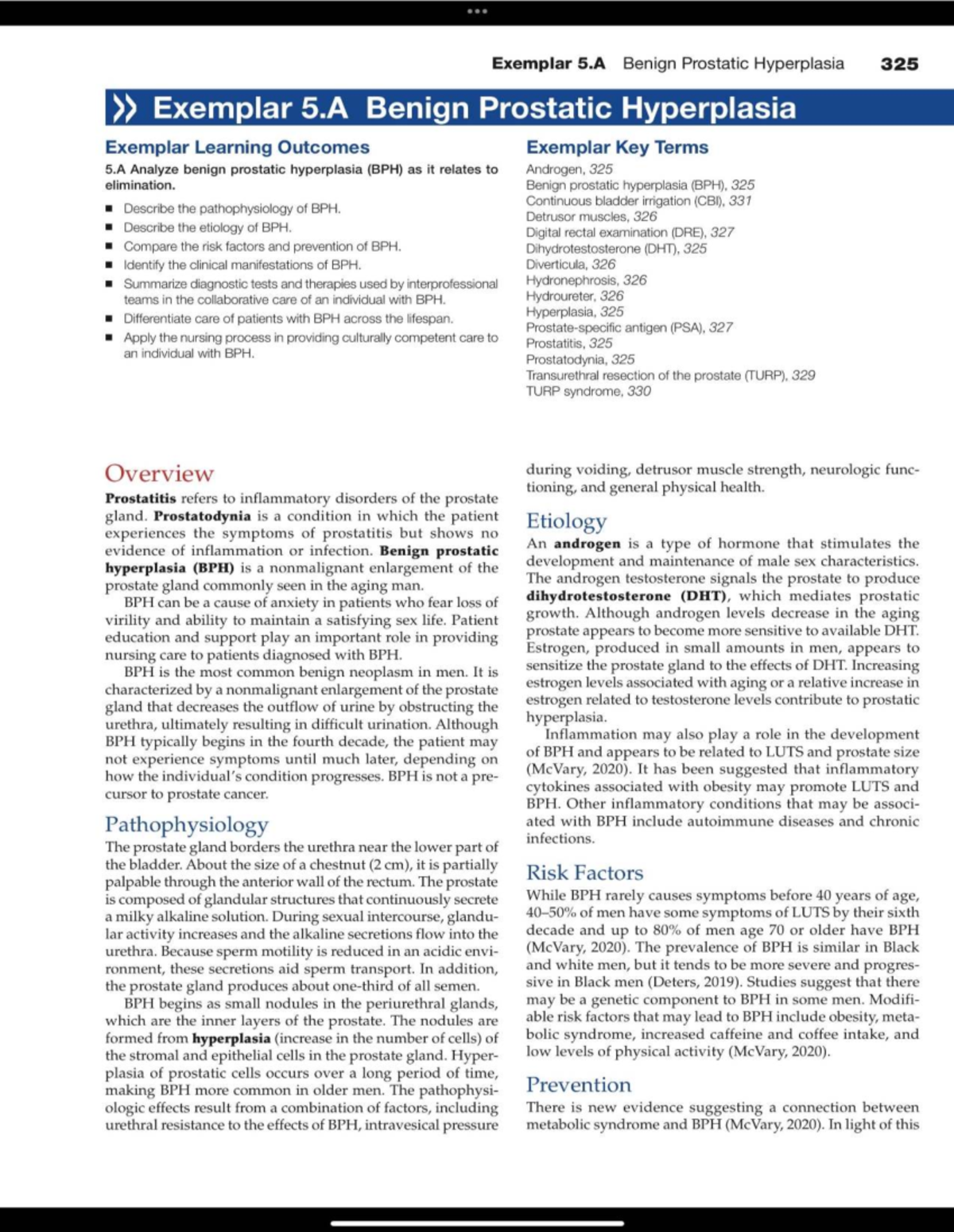 Exemplar 5.A: Understanding benign prostatic hyperplasia and its ...