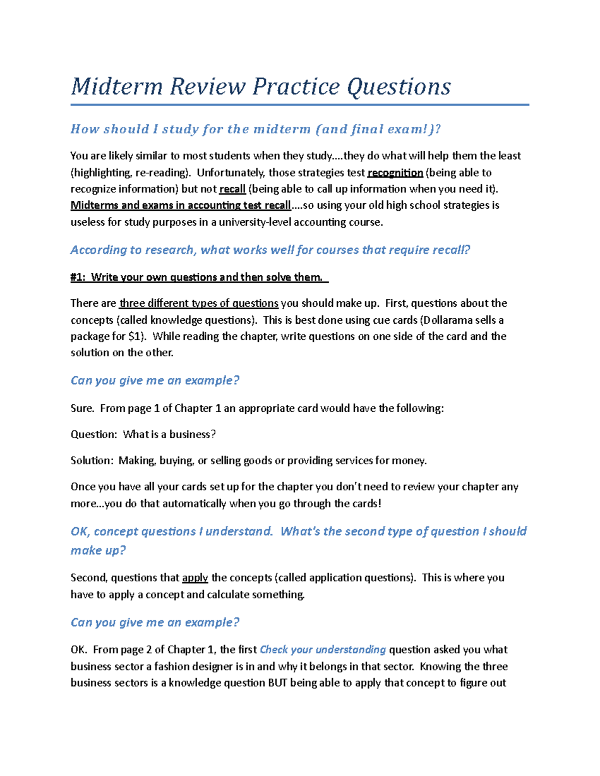 Acc 100 Midterm Review: Strategies and Practice Questions for Success ...