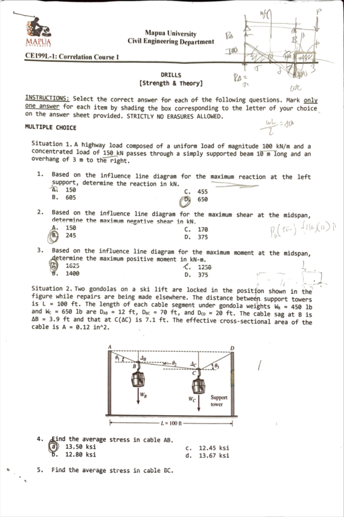 Mapua University CE 101 Drillz-2 Practice Problems for Civil ...