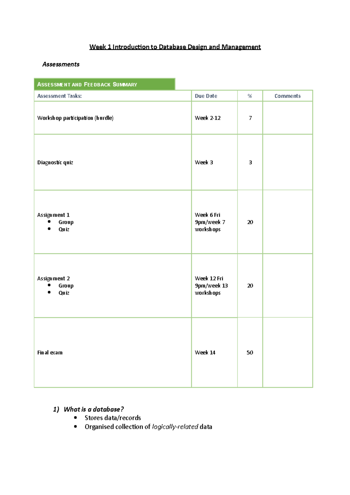 Introduction to Systems Design and Data Management - Week 1 ...