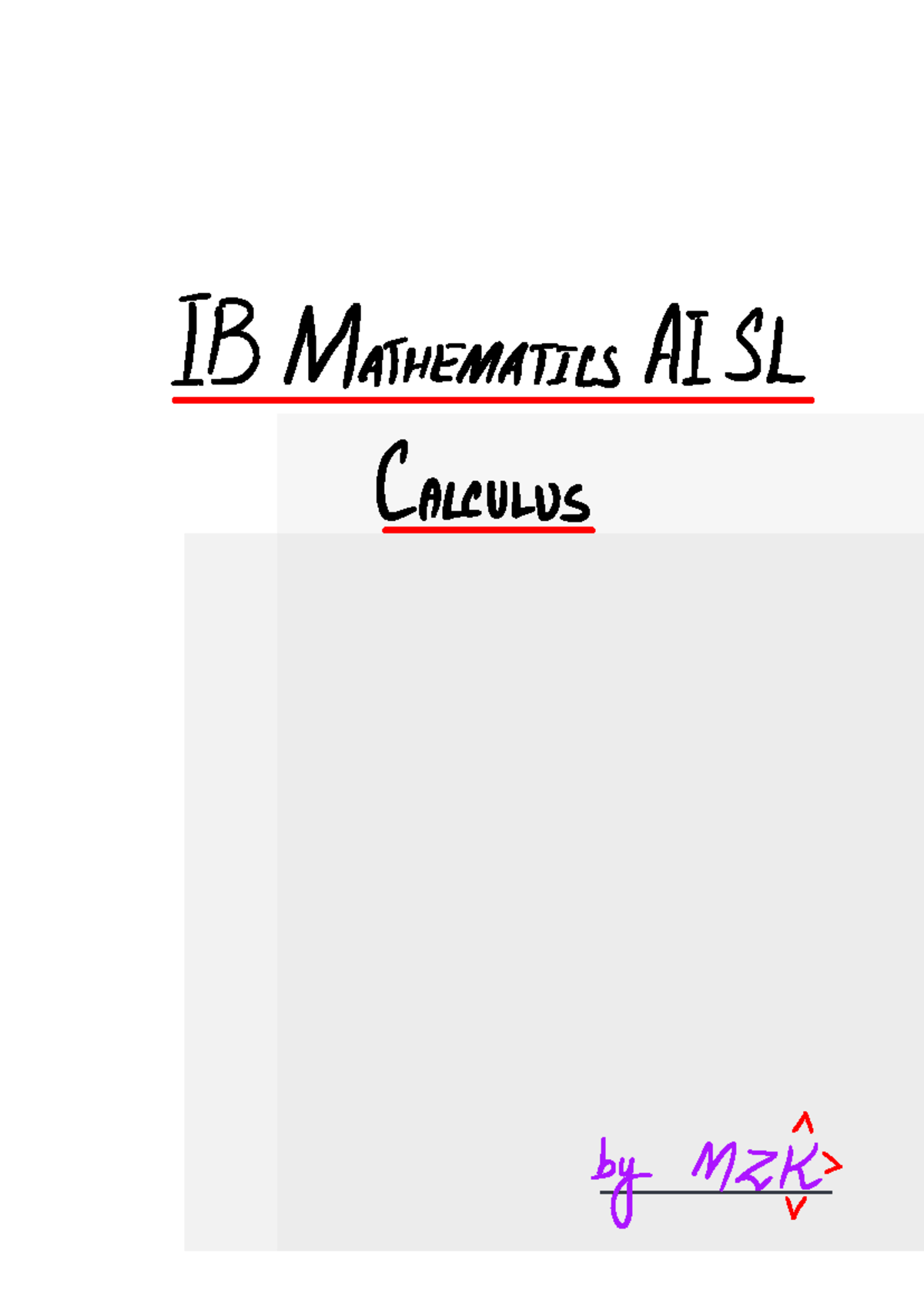 IB Mathematics AI SL calculus notes and definitions - Studocu
