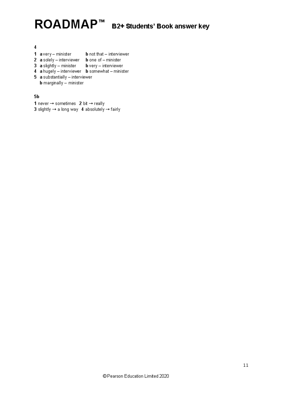 ROADMAP B2+ Unit 1A Vocabulary and Activities Answer Key - Studocu