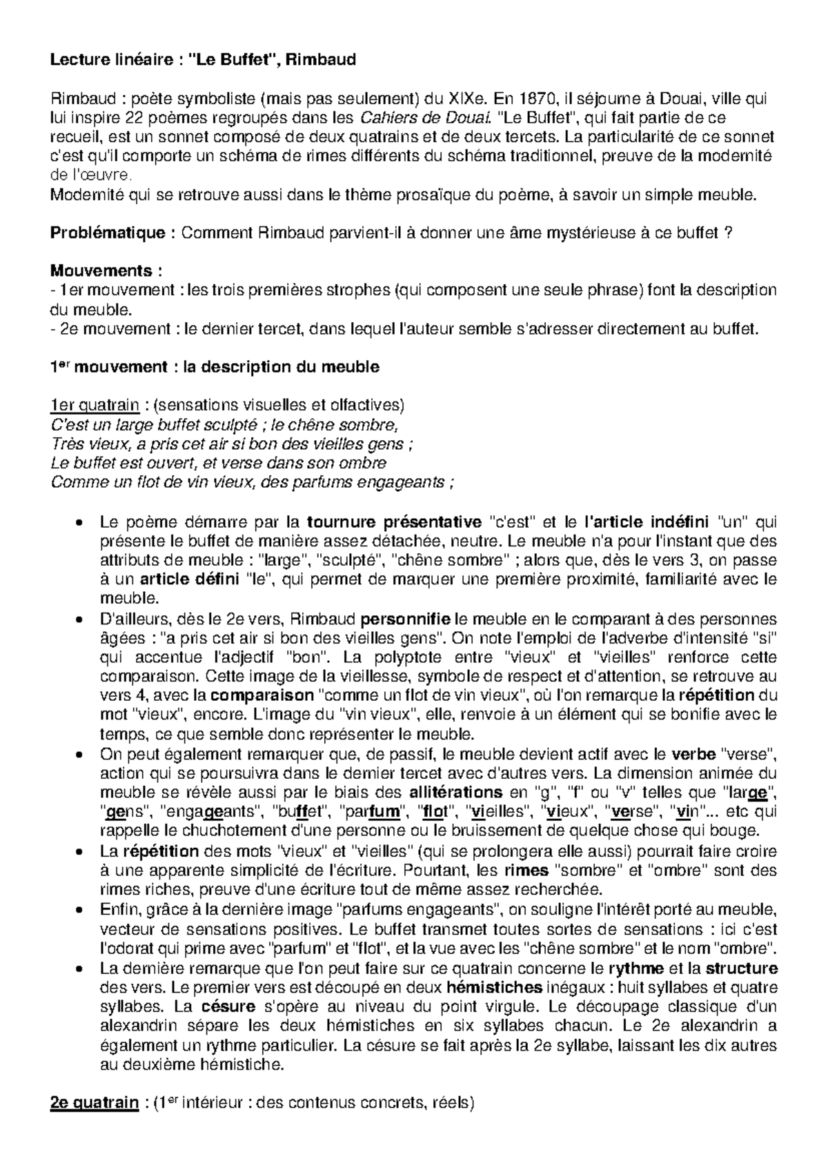 Explication linéaire du poème 