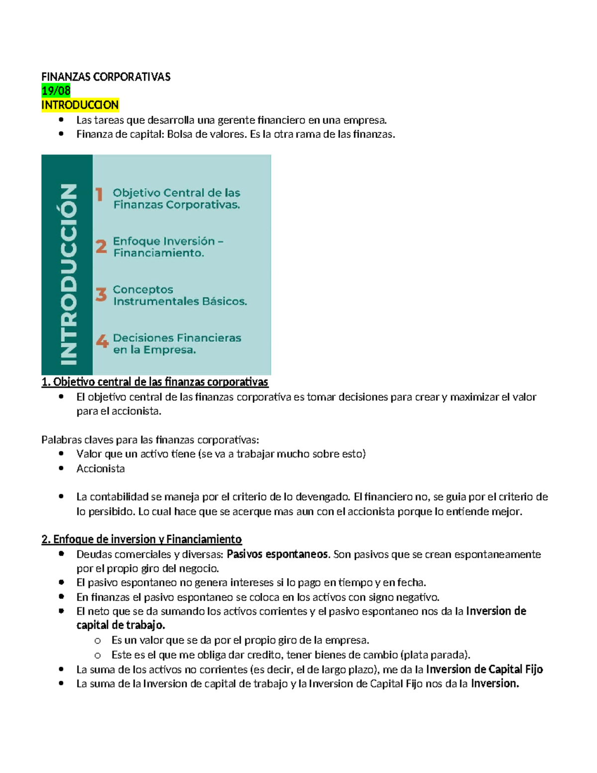 FIN 101: Introducción a las Finanzas Corporativas y su Valoración - Studocu
