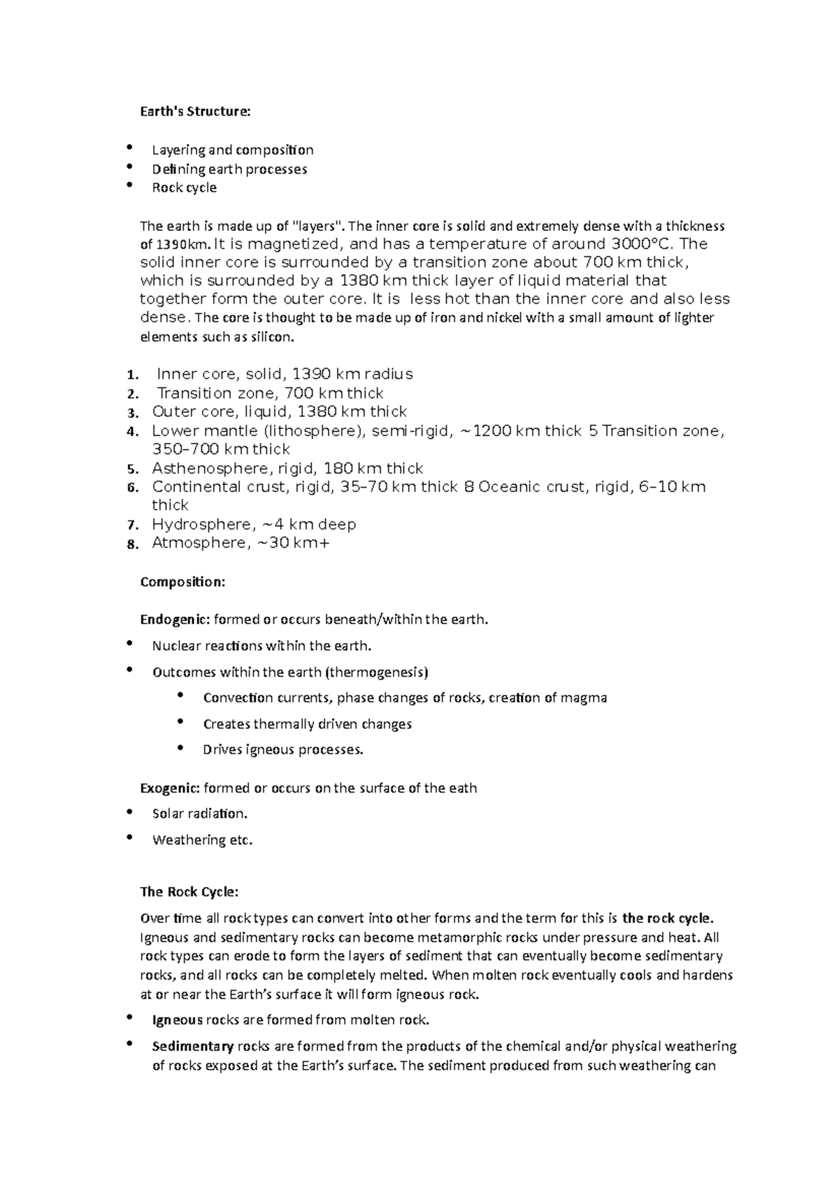 GEOG101 Earth Structure - Earth's Structure: Layering and composition ...