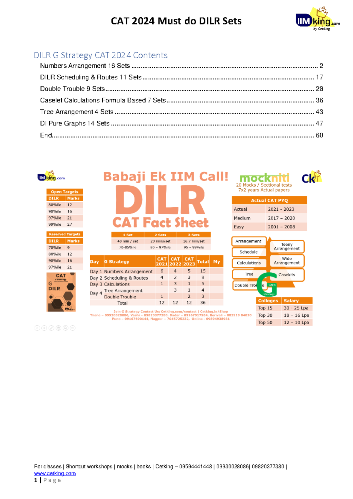 CAT DILR 60 Sets Must Do PYQ Sets G Strategy - For classes | Shortcut ...
