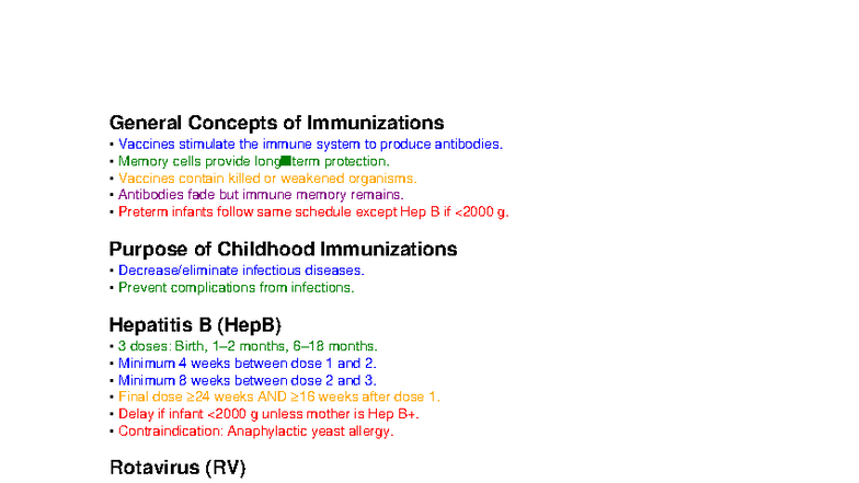 Full Immunization Study Guide (Immunization Concepts) - Studocu