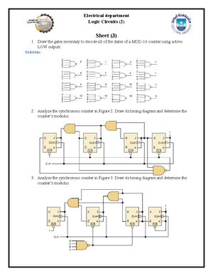 Sheet 1 with solution - logic 2 - Electrical department Logic Circuits ...